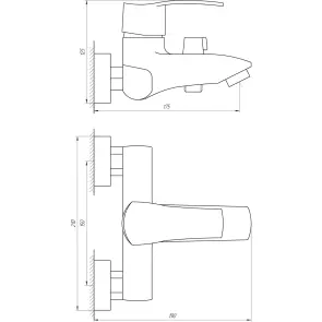 Смеситель для ванны Globus Lux QUEENSLAND GLQU-0102N №5