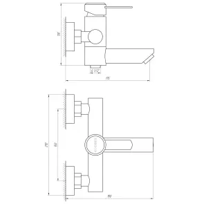 Смеситель для ванны Globus Lux WIEN SBT2-102N №4