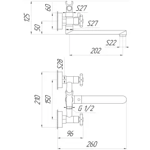 Смеситель для ванны Globus Lux DUKAT SD4-102N №5