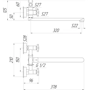 Змішувач для ванни Globus Lux DUKAT SD4-208 №5