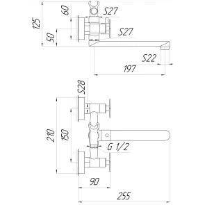 Змішувач для ванни Globus Lux DUKAT-8 SD8-102N №5