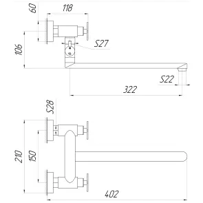 Змішувач для ванни Globus Lux DUKAT-8 SD8-108 №7