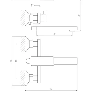 Змішувач для ванної Globus Lux Milano GLM-0102N-11-GRAPHITE №7