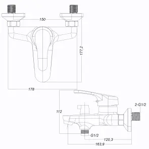 Змішувач для ванної Globus Lux Solly GLSO-0102NE №8