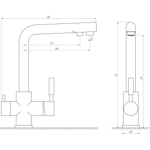 Змішувач для кухні під осмос Globus Lux LAZER GLLR-0888-FRANKE №4