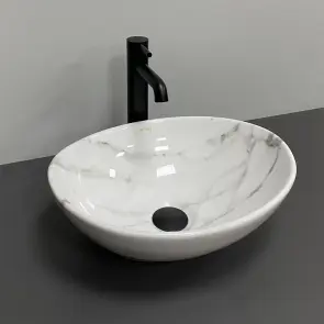 Умивальник (раковина) VBI PARMA CALCATTA GLOSSY накладний №5