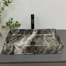 Умывальник (раковина) VBI TRIEST ANTHRACITE MARBLE накладной