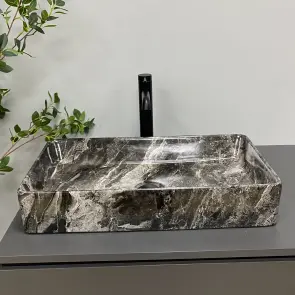 Умивальник (раковина) VBI TRIEST ANTHRACITE MARBLE накладний №3