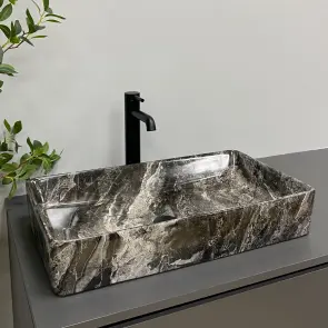 Умивальник (раковина) VBI TRIEST ANTHRACITE MARBLE накладний №5