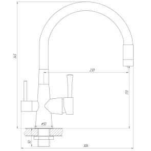 Змішувач для кухні під осмос Globus Lux LAZER GLLR-0903-10-BB №6