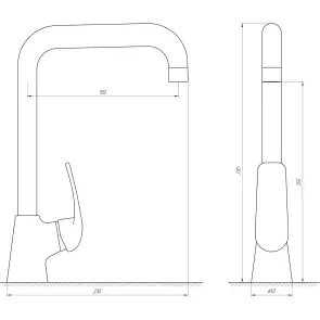 Змішувач для кухні Globus Lux Koln GLK-0203L-10-BB №6