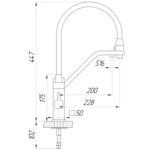 Смеситель для кухни под осмос Globus Lux LAZER GLLR-0900-00-01 №7