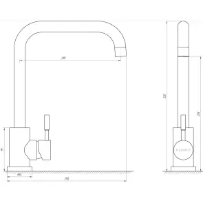 Змішувач для кухні Globus Lux ALPEN SBT1-203L-GP №8
