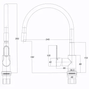 Смеситель для кухни Globus Lux Dolly GLD-0203LR-BL №6