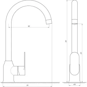 Смеситель для кухни Globus Lux Ontario GLO-0203S-BB №7