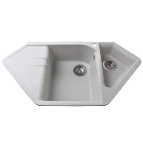 Гранитная мойка Globus Lux GARDA жемчужный 1000х500мм №1