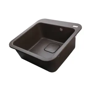 Гранітна мийка Globus Lux BARBORA коричневий 510x510мм-А0006 №4