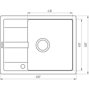 Гранітна мийка Globus Lux ONE графіт 650х500мм-А0001 №6