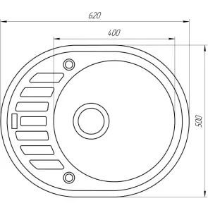 Гранітна мийка Globus Lux ARNO графіт 620х500мм-А0001 №6