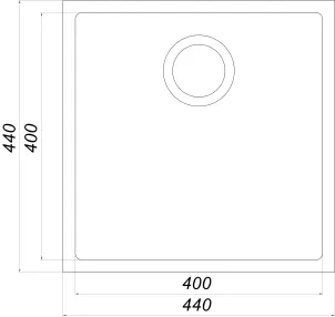 Гранітна мийка Globus Lux AMMER пiдстiльна, мигдаль 440 х 440 мм №4