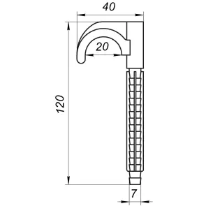 Кріплення-гак забивне одинарне для труби Ø16-20 довжина 120мм чорна CRISTAL (100шт) №2