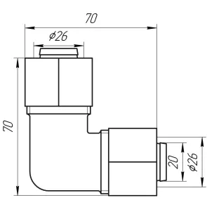 Кутник проміжний APE ITALY 751 L 26x26 №3
