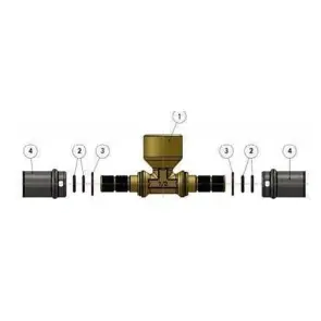 Тройник с внутренней резьбой пресс APE ITALY AP 132 16х1/2″х16 №3