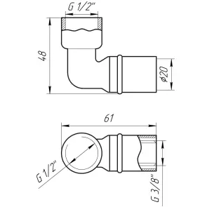 Уголок с внутренней резьбой пресс APE ITALY AP 152 1/2″х20 №3