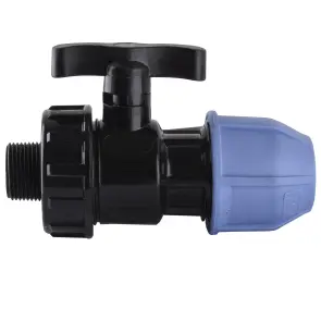 Кран кульовий ПНД Vsplast 20*1/2 '' ЗР 6003 №1