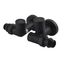 Набір Кран вентильний кутовий з американкою SOLOMON LUX 1/2″ 7777 TEN (2шт.) BLACK (1уп)