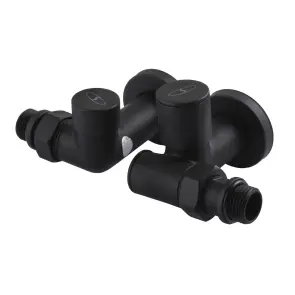 Набір Кран вентильний кутовий з американкою SOLOMON LUX 1/2″ 7777 TEN (2шт.) BLACK (1уп) №1
