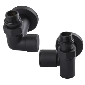 Набір Кран вентильний кутовий з американкою SOLOMON LUX 1/2″ 7777 TEN (2шт.) BLACK (1уп) №2