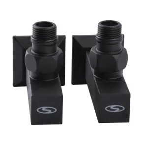 Набор Кран полуоборотный угловой с американкой SOLOMON LUX 1/2″ CUBE BLACK 8888 (1уп) №2
