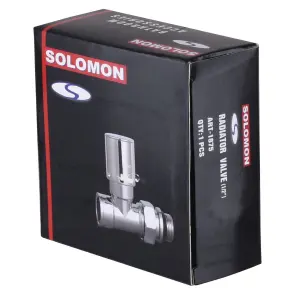 Кран вентильний прямий з американкою SOLOMON 1/2″ CHROM 1875 з ущільнювачем №3