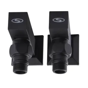 Набор Кран полуоборотный угловой с американкой SOLOMON LUX 1/2″ CUBE BLACK 8888 (1уп) №3