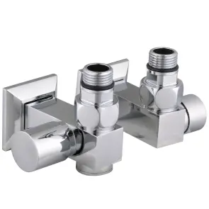 Набір Кран вентильний кутовий з американкою SOLOMON LUX 1/2″CUBE CHROM 8888_ТЕН (1уп.) №1