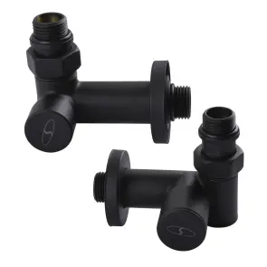 Набір Кран вентильний кутовий з американкою SOLOMON LUX 1/2″ 7777 TEN (2шт.) BLACK (1уп) №4