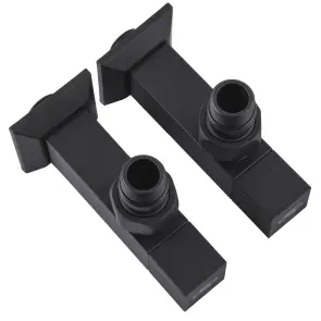 Набор Кран полуоборотный угловой с американкой SOLOMON LUX 1/2″ CUBE BLACK 8888 (1уп) №4