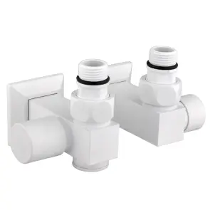 Набір Кран вентильний кутовий з американкою SOLOMON LUX 1/2″CUBE WHITE 8888_ТЕН (1уп) №1