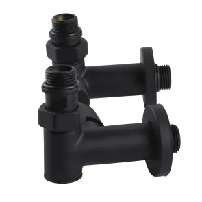 Набір Кран вентильний кутовий з американкою SOLOMON LUX 1/2″ 7777 TEN (2шт.) BLACK (1уп) №5