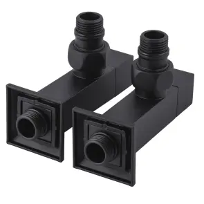 Набор Кран полуоборотный угловой с американкой SOLOMON LUX 1/2″ CUBE BLACK 8888 (1уп) №5