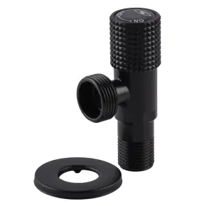 Кран кутовий кераміка SOLOMON EXCLUSIVE 1/2″X3/4″ 989 BB (BLACK/BLACK) ( 1шт.) №1