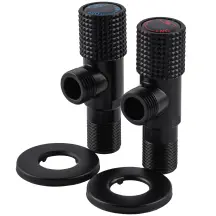 !!Набір кранів кутових кераміка SOLOMON EXCLUSIVE 1/2″X1/2″ 9889 BB (BLACK/BLACK) (комплект2шт.)