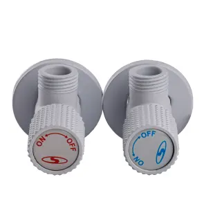 !!Набір кранів кутових кераміка SOLOMON EXCLUSIVE 1/2″X1/2″ 9889 WW (White/White) (комплект2шт.) №3