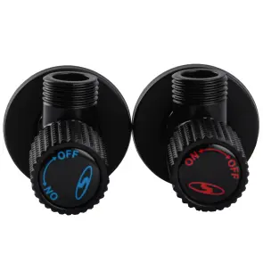 !!Набор кранов угловых керамика SOLOMON EXCLUSIVE 1/2″X1/2″ 9889 BB (BLACK/BLACK) (комплект2шт.) №3