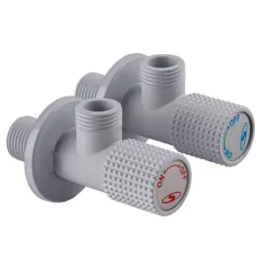 !!Набір кранів кутових кераміка SOLOMON EXCLUSIVE 1/2″X1/2″ 9889 WW (White/White) (комплект2шт.) №4