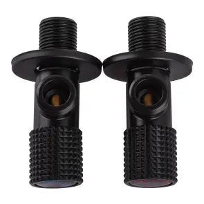 !!Набор кранов угловых керамика SOLOMON EXCLUSIVE 1/2″X1/2″ 9889 BB (BLACK/BLACK) (комплект2шт.) №4