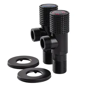 !!Набор кранов угловых керамика SOLOMON EXCLUSIVE 1/2″X1/2″ 9889 BB (BLACK/BLACK) (комплект2шт.) №6