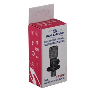 Кран кутовий кераміка SOLOMON EXCLUSIVE 1/2″X3/4″ 989 BB (BLACK/BLACK) ( 1шт.) №6