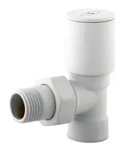 Кран вентильний кутовий з американкою SOLOMON 1/2″ WHITE 1845